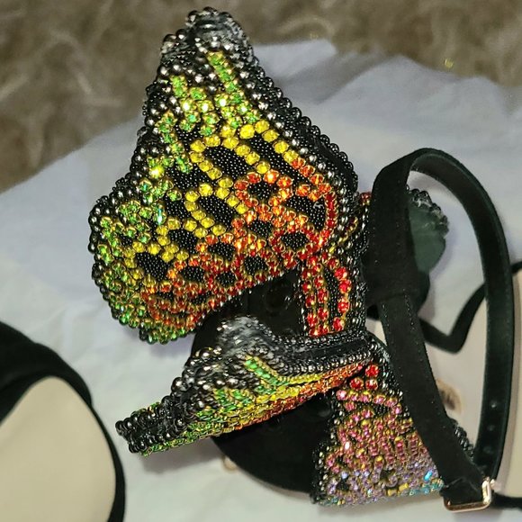 Sophia Webster Rainbow Evangeline Rhinestone Crystal Angel Wing Sandal Sz 40 - Picture 13 of 16